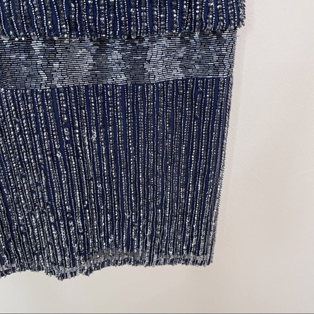 Cache 0 Sequin Silk Drop Waist Scoop Back Dress N… - image 6